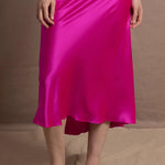 A 100% silk skirt in bright shocking pink