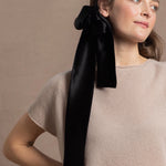 100% Silk Long Tie Scarf or Belt in Black