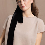 100% Silk Long Tie Scarf or Belt in Black