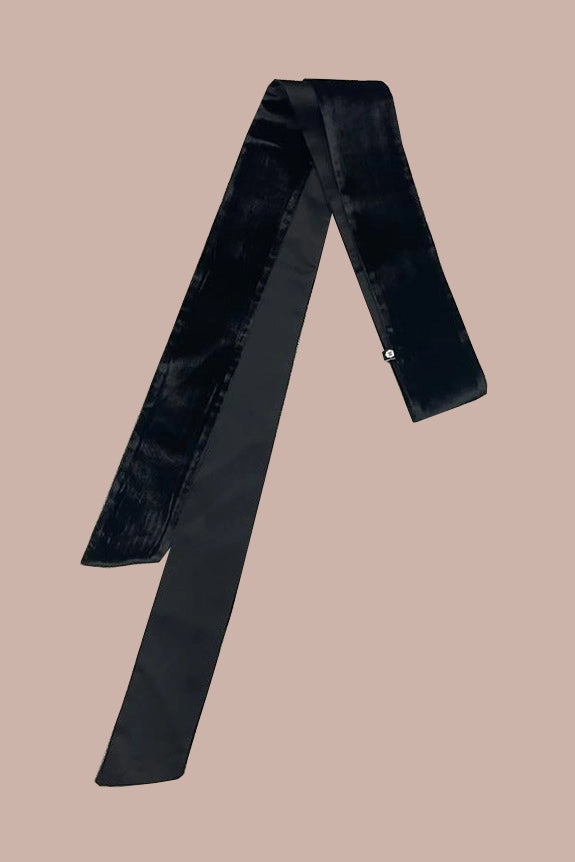 Luxury Silk Velvet Belt in Black