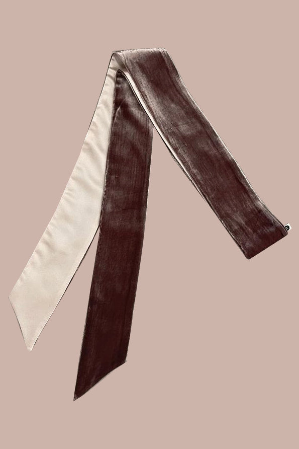 Luxury Silk Velvet Belt in Light Pink