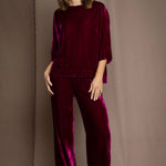 Luxury Silk Velvet Top in Magenta