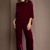 Luxury Silk Velvet Top in Magenta