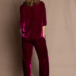 Luxury Silk Velvet Top in Magenta
