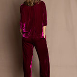 Luxury Silk Velvet Top in Magenta