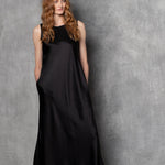 Luxury Silk Long Dress in Black