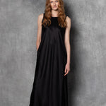 Luxury Silk Long Dress in Black