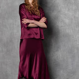 Luxury Silk Skirt in Maroon