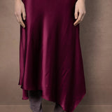 Luxury Silk Skirt in Maroon