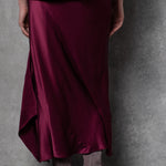 Luxury Silk Skirt in Maroon