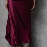 Luxury Silk Skirt in Maroon