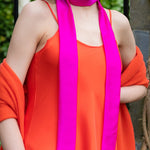 Skinny Silk Scarf Belt in Pink