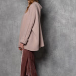 luxury cashmere oversized sweater in dusty pink