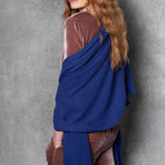 Luxury Cashmere Large Wrap Scarf in Bright Blue