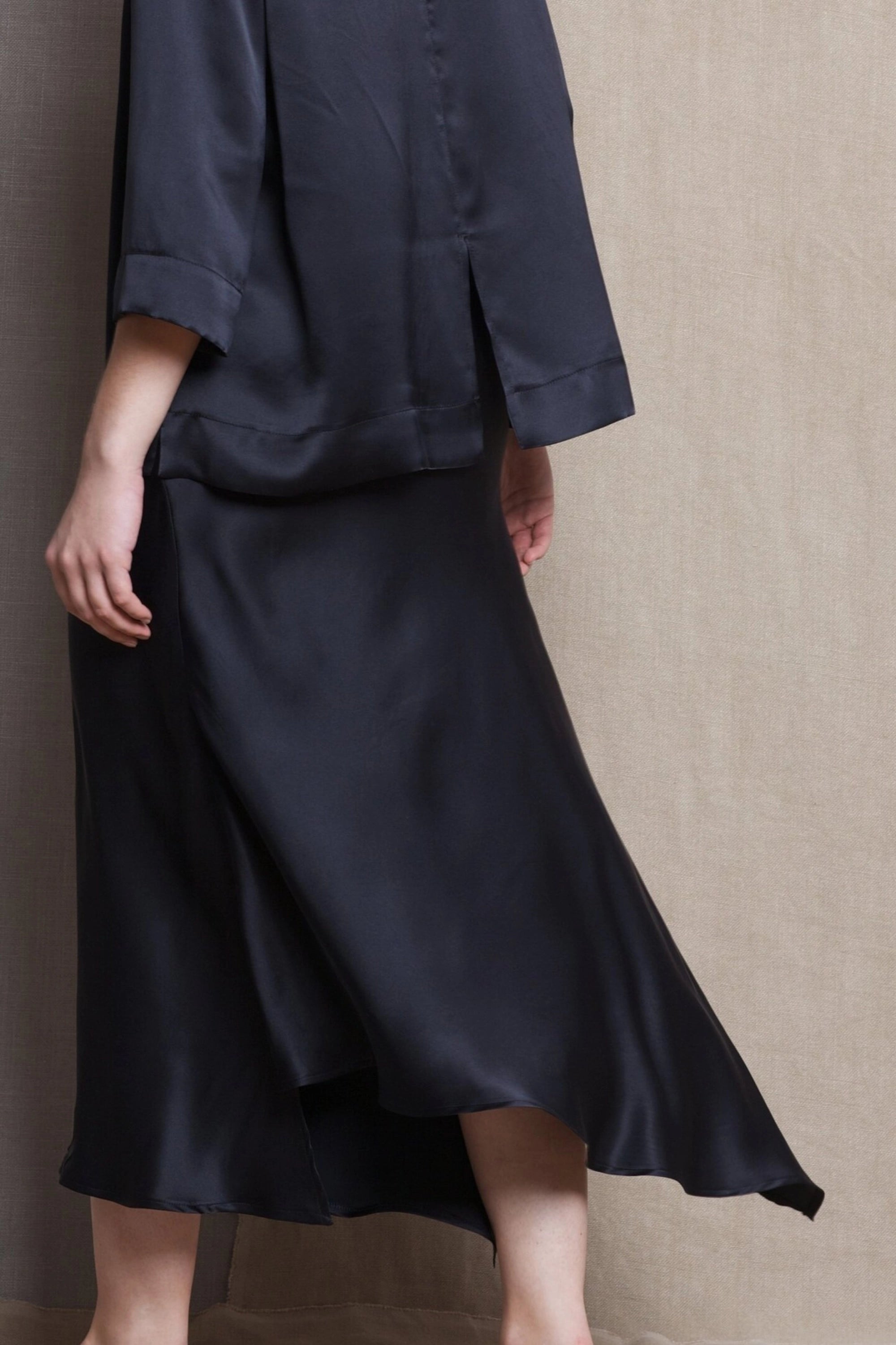 Luxury Silk Skirt in Black