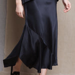 Luxury Silk Skirt in Black