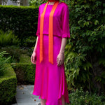 Luxury Silk Skirt in Bright Pink