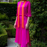 Luxury Silk Skirt in Bright Pink