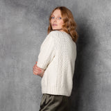 Cashmere Irish Aran Sweater in Cream