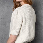 Cashmere Irish Aran Sweater in Cream
