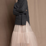 Oversized Cashmere Aran Sweater in Grey