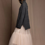 Oversized Cashmere Aran Sweater in Grey