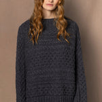 Irish Cashmere Aran Sweater in Grey