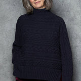 Dúchas Cashmere Aran Sweater | Navy