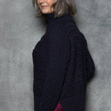 Dúchas Cashmere Aran Sweater | Navy