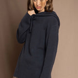 cashmere hoodie sweater in blue