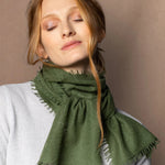 lightweight cashmere scarf in green