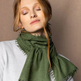 lightweight cashmere scarf in green
