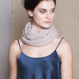 Luxury Cashmere Snood Scarf in Neutral