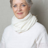 Luxury Cashmere Snood Scarf in Cream