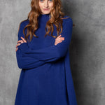 Oversized luxury cashmere sweater in bright blue