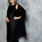 large cashmere shawl in black
