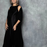 large cashmere wrap in black
