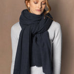 large cashmere wrap shawl in grey blue