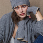 Gold Tipped Cashmere Kitten Scarf in Grey