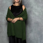 Green Cashmere Wrap Scarf