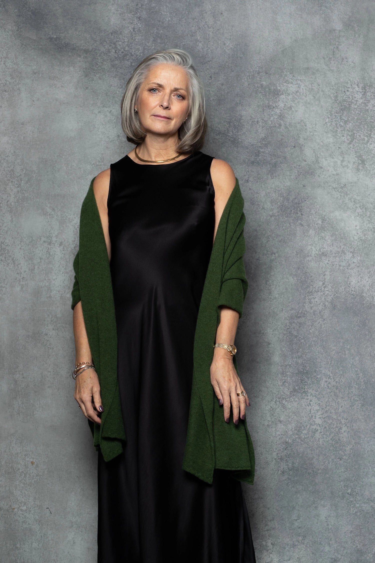 Green Cashmere Wrap Scarf