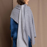 large cashmere wrap in grey and cream