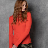 luxury cashmere turtleneck sweater in orange