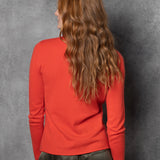 luxury cashmere turtleneck sweater in orange