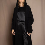 luxury oversized cashmere coat in black