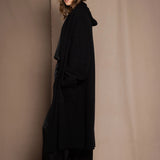 luxury oversized cashmere coat in black