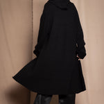 luxury oversized cashmere coat in black