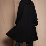 luxury oversized cashmere coat in black