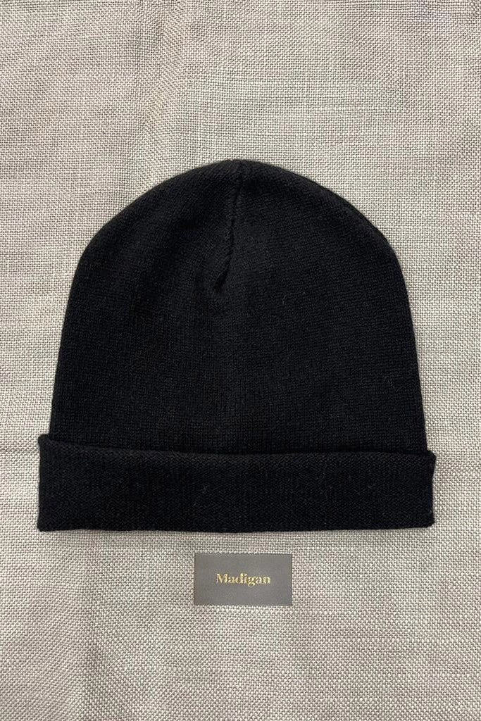 Luxury Men's Cashmere Beanie Hat Black