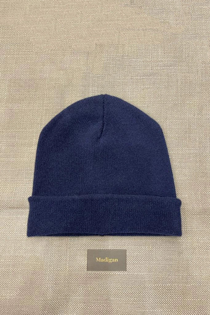 Luxury Men's Cashmere Beanie Hat Blue